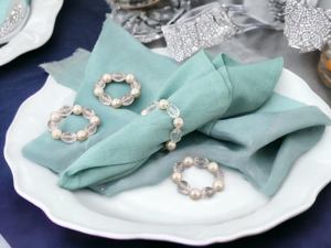 Hot Selling Elegant Sparkle <b>Bead</b> Design Handmade Fancy Christmas Napkin Ring Luxury Butterfly Party Table Use Factory Wholesale - Product Image 4