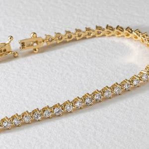 3.00 MM Round Lab Grown Diamond Tennis Bracelet 10K 14K 18K <b>Gold</b> Prong <b>Set</b> Luxury Engagement Wedding Gift Fine Jewelry - Product Image 3