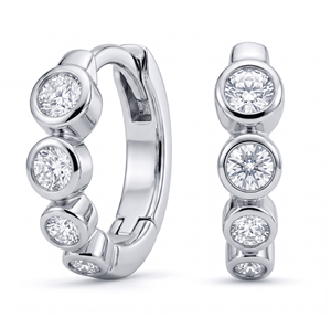 <b>Hoops</b> Earrings Diamond Earrings Gold and <b>Silver</b> Earrings Natural and Lab Grown Diamonds Earrings <b>Hoops</b> Fine Jewelry for Women - Product Image 2