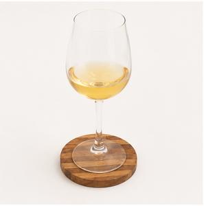Handcrafted Striped Wood <b>Coasters</b> <b>Set</b> Of 4 Heat-Resistant & Eco-Friendly Round Drink Mats For Coffee Tabletop Protection & Home - Product Image 6