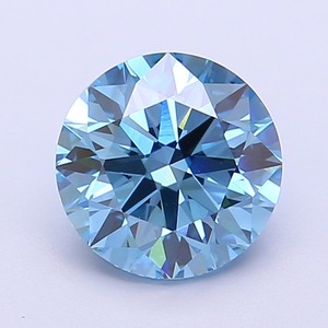 Diamant CVD cultivé en laboratoire, forme ronde, 2,07 carats, bleu vif fantaisie, clarté VVS2, polissage excellent, pierre précieuse brute brillante. - Product Image 1