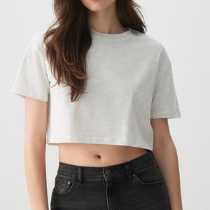 T-shirt court à manches courtes de haute qualité personnalisé, décontracté, ample et ample pour femmes, idéal pour l'été - Product Image 1