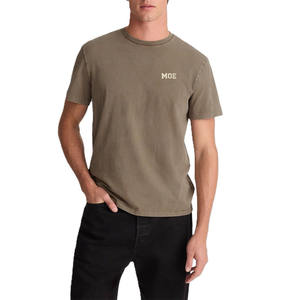 Camiseta Minimalista de Moda Urbana para Hombre, Cuello Redondo, Algodón, Manga Corta, Estilo Casual, Teñida, OEM, Marca Privada - Product Image 2