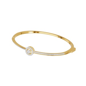 Brazalete Clásico Chapado en Oro de 18K con 59 Diamantes de 0.71ct, Diseño Geométrico Moderno con Halo de Diamantes, Corte Brillante, Engaste de Garra, Regalo para Mujer - Product Image 3