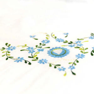 Juego de Fundas de Edredón de Algodón Personalizadas al por Mayor con Bordado de Flores Azules y Puntadas, Fundas de Almohada para el Hogar, Hotel, Boda - Product Image 3