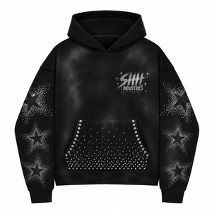 Sudadera con Capucha Personalizada de Algodón Grueso con Pedrería, Estilo Vintage Lavado Ácido, Oversize, para Unisex, de SHH INDUSTRIES - Product Image 1