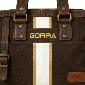 Retro Canvas Handbag with Leather Trim Unisex Vintage Style Shoulder Bag with Adjustable Strap - Product Image 6