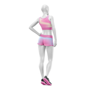 Conjunto de Yoga de 2 Piezas Personalizado al por Mayor, Ecológico, Ligero, de Cintura Media, Elástico, con Logotipo Impreso en la Parte Delantera, Sujetador Deportivo y Pantalones Cortos - Product Image 3