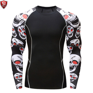 Unisex <b>Long</b> <b>Sleeve</b> Rash Guard <b>Compression</b> <b>Shirt</b> Printed Quick Dry Spandex/Polyester Sports Bodysuit Lightweight Activewear - Product Image 1