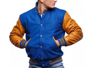 แจ็คเก็ต Letterman แบบสั่งทำจำนวนมากพร้อมงานปักไหมพรมสำหรับแบรนด์เสื้อผ้าและร้านค้าปลีก จัดส่งรวดเร็วทั่วโลก - Product Image 1