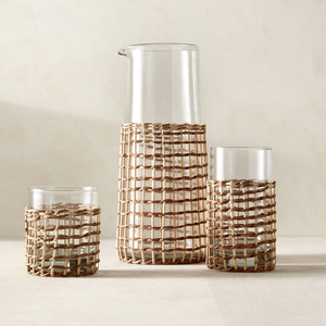 ปลอกแก้วน้ำทำมือจากหวายสาน ปลอกแก้วกาแฟขายส่ง - Product Image 6