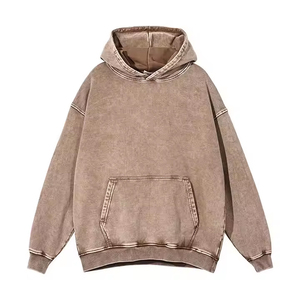 Unisex 2026 Vintage Acid Wash Hoodie for Men High Quality Custom Zipper Cotton French Terry Winter High Quality - Product Image 3