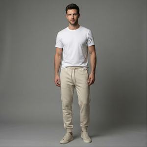 Pantalon de survêtement jambe droite pantalon de survêtement taille moyenne coton Spandex respirant taille élastique pantalon évasé décontracté pour hommes - Product Image 2