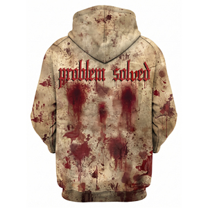 Sudadera con Capucha Gótica para Hombre con Diseño de Sangre Salpicada, Sudadera de Halloween de Poliéster con Forro Polar y Diseño Espeluznante, Venta al por Mayor - Product Image 2