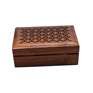 Grande boîte de rangement en bois pur, design sculpté à la main, forme rectangulaire, articles précieux, fabriqué en Inde, sur mesure - Product Image 4