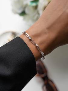 Cadena de diamantes cultivados en laboratorio y pulsera de eslabones de diamantes en oro sólido de 14 quilates para joyería femenina, regalo fino para propuesta de matrimonio. - Product Image 5