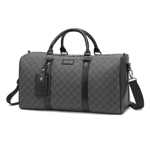 Sac de week-end en cuir avec compartiment à chaussures, fermeture éclair, sac de voyage extensible pour le week-end - Product Image 5