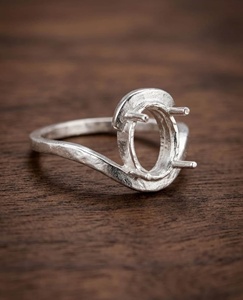 New Arrival 925 Sterling Silver 7x9mm Oval Semi Mount <b>Ring</b> Vintage Filigree <b>Blank</b> <b>Ring</b> Art Nouveau Gemstone Setting - Product Image 3