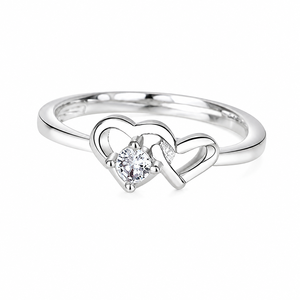 Anillo de Compromiso de Plata de Ley 925 con Moissanita, Corte Brillante Redondo, Hecho a Mano - Product Image 1