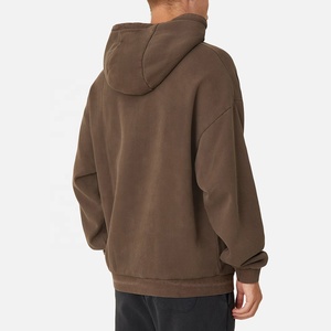 Pull-over en molleton uni surdimensionné de 350 grammes pour homme, sweat-shirt et pantalon de survêtement en molleton pour garçon, vente en gros - Product Image 2