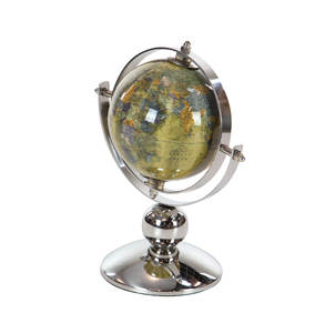 ลูกโลกโลหะสแตนเลสเพื่อการศึกษา พร้อมฐานสีเงิน ตกแต่งโต๊ะทำงานสำนักงาน - Product Image 3