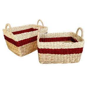 Nueva Colección 2019: Cesta Rectangular Plegable Ecológica de Jacinto de Agua Tejida para Almacenamiento de Frutas y Alimentos, Uso en Cocina y Hogar - Product Image 1