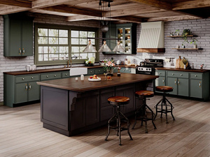 Precio de Fábrica, Último Modelo, Mueble de Cocina Completo Moderno Blanco de Abedul Multifuncional SANYANG MDF - Product Image 3