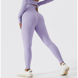 Custom logo Stock High Waist Gym Sports Leggings <b>Running</b> Fitness Women's Yoga Leggings With Pockets - Product Image 4