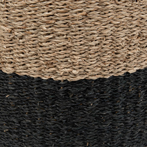 Set of 3 Beige and Black Seagrass <b>Baskets</b> Handmade <b>Storage</b> <b>Basket</b> Wholesale eco-friendly Made in Vietnam - Product Image 6