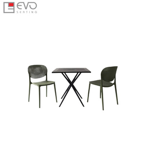 Modern Plastic <b>Folding</b> <b>Table</b> Set for Cafes Restaurants and Outdoor <b>Dining</b> Areas with Durable Space Saving Design - Product Image 4