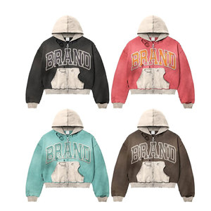 Sweat-shirt à capuche oversize unisexe en polaire polyester/coton, coupe classique, avec poches, style décontracté hiver, mode urbaine - Product Image 1