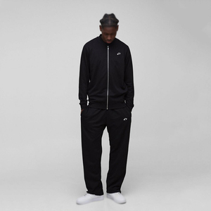 Ensemble de survêtement pour homme, veste zippée noire et pantalon de jogging, coupe classique, couleur unie, respirant, en tissu French Terry, pour l'automne, deux pièces, avec capuche - Product Image 2