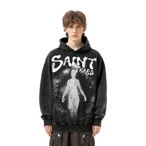 Sudaderas con Capucha Extra Grandes de Estilo Vintage con Estampado Gráfico Unisex Internacional Superior, Sudaderas Casuales de Algodón Lavado de Alto Gramaje para Invierno - Product Image 1