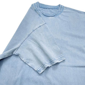 Camisetas Negras Lisas Personalizadas al por Mayor, de Algodón 100% de 230 g/m², Estilo Oversize, con Lavado Ácido y Efecto Nieve - Product Image 6