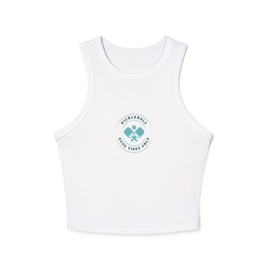 Camisetas de Tirantes Deportivas para Mujer, al por Mayor, con Logotipo Personalizado, de Algodón de Alta Calidad, Tejido Acanalado, Ajustadas, Suaves, para Yoga y Gimnasio - Product Image 5