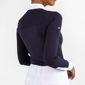 High Quality 4way Stretch Horse Riding Equestrian Shirt Top <b>Base</b> <b>Layer</b> Competition Show Shirt Polo in Soft Feel Technical Fabric - Product Image 4