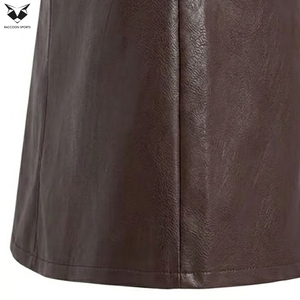 Minifalda de Moda Urbana para Mujer 2026, Estilo A-Line, Color Café, Cintura Alta, PU, Ecológica y Duradera - Product Image 5