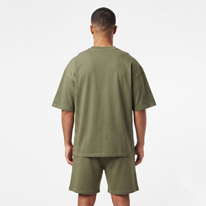 2026 Custom Logo Embroidery <b>Extra</b> <b>Large</b> Plus Size Men's Gym T-Shirt Set Stretchable 2-Piece Jogger Suit Shorts Men's Track Suits - Product Image 5