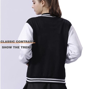 2023 chaqueta universitaria Unisex con logotipo personalizado de talla grande Material de lana cuello levantado bordado frontal DTG al por mayor para negocios - Product Image 6