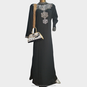Turquoise Elegant Luxury Chiffon Modal Kaftan <b>Dress</b> with Gold <b>Silver</b> Beaded Embroidery Breathable for Women Wedding Party Wear - Product Image 3