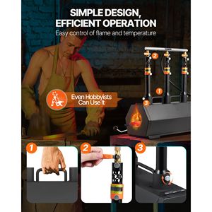 Fucina Portatile a Propano di Grande Capacità con 3 Bruciatori, 2600°F, per la Lavorazione di Utensili, Coltelli, Fucinatura, Forgiatura, e Rullatura a Freddo Esagonale - Product Image 5