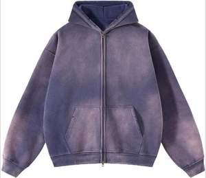 Sudadera con Capucha Extra Grande para Hombre, Estilo Vintage, Lavada con Ácido, de Algodón, Estilo Urbano, con Efecto Desgastado, para Uso Casual - Product Image 5