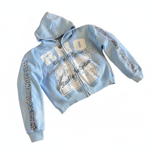 Sweat à capuche graphique personnalisé avec logo sérigraphié, en molleton épais, style streetwear, coupe oversize, avec strass pour homme - Product Image 1