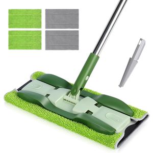 Set di 4 Mop Professionali in Microfibra Masthome per Pulizia Pavimenti Bagnati/Asciutti con Manico Lungo 150 cm - Product Image 1