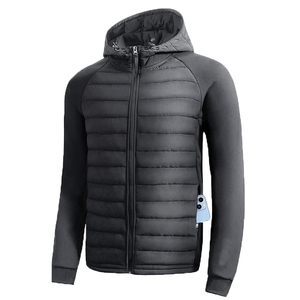 Chaqueta Acolchada con Capucha para Hombre, Cierre de Cremallera, Resistente al Viento, Color Sólido Informal, Relleno de Poliéster, Corte Regular, Ropa de Abrigo para Otoño - Product Image 5