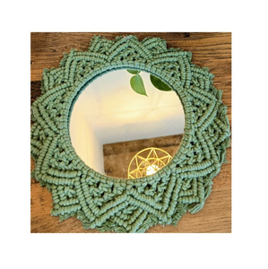 Bedroom Decor Handmade Woven Frame <b>Boho</b> Artillery Bohemia Indoor Decorative Macrame Mirror <b>Wall</b> <b>Hanging</b> - Product Image 4