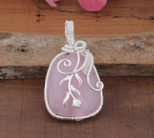 Collar con Colgante de Cuarzo Rosa, Plata de Ley 925, Cadena de Joyería con Piedras Preciosas, Chapado en Platino, Unisex, Vintage, Regalo de Aniversario - Product Image 2