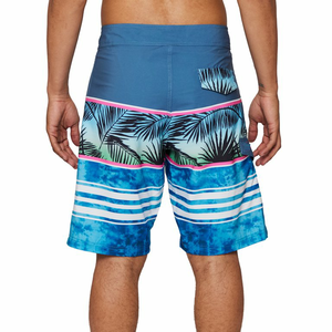 Shorts de bain rayés pour hommes, dégradé de couleurs, séchage rapide, avec cordon de serrage, vêtements de plage décontractés - Product Image 2