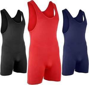 Venta en Línea, Singlets de Lucha Libre de Alta Calidad, 100% Algodón, Impresión por Transferencia de Calor, Ajustados, Servicio OEM al por Mayor - Product Image 2