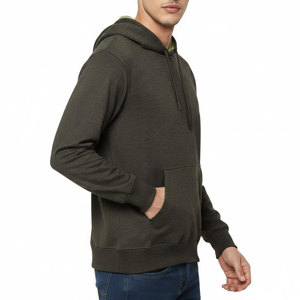 Sweat à capuche moderne pour homme, 100 % coton, manches longues, décontracté, avec poignets côtelés et poche, pour usage quotidien en extérieur - Product Image 4